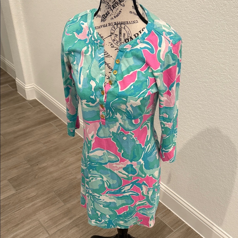 Lilly Pulitzer Vibrant Pink and Teal Dress